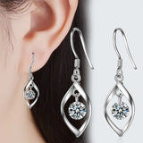 925 Silver Zircon Drop Earrings for Wedding Party