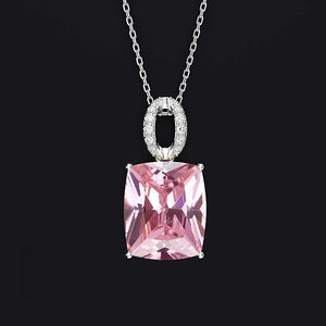 925 Silver Citrine Zircon Pendant Necklace for Women