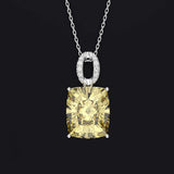 925 Silver Citrine Zircon Pendant Necklace for Women
