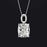 925 Silver Citrine Zircon Pendant Necklace for Women