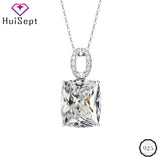 925 Silver Citrine Zircon Pendant Necklace for Women