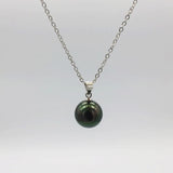 925 Silver Round Pearl Pendant Necklace