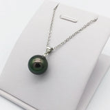 925 Silver Round Pearl Pendant Necklace