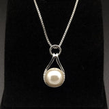 925 Silver Necklace with Pearl Zircon Pendant for Women