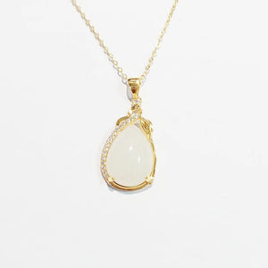 925 Silver Necklace with Jade Zircon Pendant for Women