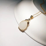 925 Silver Necklace with Jade Zircon Pendant for Women