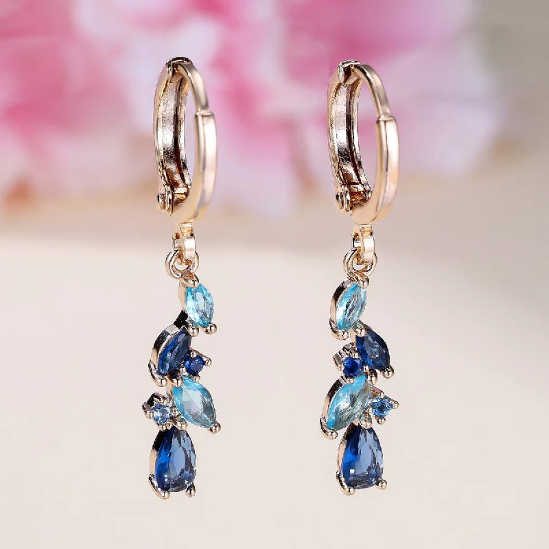 Sapphire Drop Earrings 925 Silver Jewelry for Women