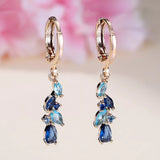 Sapphire Drop Earrings 925 Silver Jewelry for Women