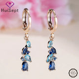 Sapphire Drop Earrings 925 Silver Jewelry for Women