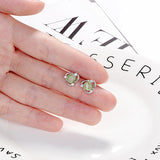 925 Silver Cat Eye Stone Zircon Stud Earrings Wedding Party Gift