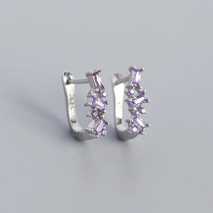 Zircon Gemstone Drop Earrings S925 Silver Bridal Gift