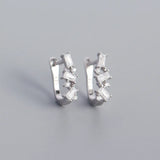 Zircon Gemstone Drop Earrings S925 Silver Bridal Gift