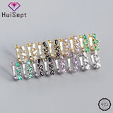 Zircon Gemstone Drop Earrings S925 Silver Bridal Gift