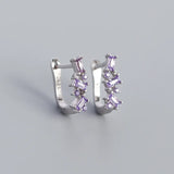 Zircon Gemstone Drop Earrings S925 Silver Bridal Gift