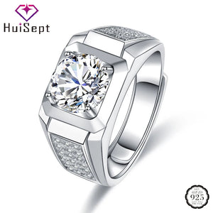 925 Silver Men's Open Finger Ring with CZ Gemstones