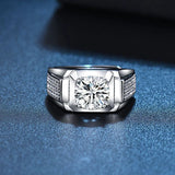 925 Silver Men's Open Finger Ring with CZ Gemstones