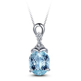 Sapphire Zircon Pendant 925 Silver Jewelry for Women