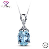 Sapphire Zircon Pendant 925 Silver Jewelry for Women