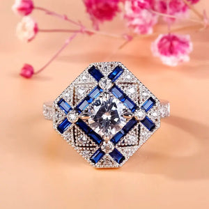 925 Silver Zircon Ring for Women Wedding Party Engagement