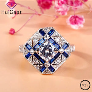 925 Silver Zircon Ring for Women Wedding Party Engagement
