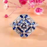 925 Silver Zircon Ring for Women Wedding Party Engagement