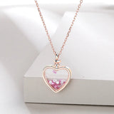 Sterling Silver Necklace with Heart Zircon Pendant for Women