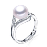 Silver 925 Jewelry Pearl Zircon Ring for Women Wedding Engagement Party