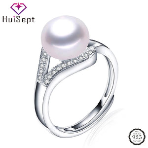 Silver 925 Jewelry Pearl Zircon Ring for Women Wedding Engagement Party