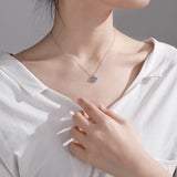 S925 Sterling Silver Gemstone Pendant Necklace Wedding Engagement