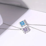 S925 Sterling Silver Gemstone Pendant Necklace Wedding Engagement