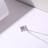 S925 Sterling Silver Gemstone Pendant Necklace Wedding Engagement