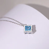 S925 Sterling Silver Gemstone Pendant Necklace Wedding Engagement
