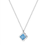 S925 Sterling Silver Gemstone Pendant Necklace Wedding Engagement