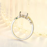 Heart Opal Zircon 925 Silver Ring Wedding Party Accessories