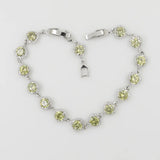 Sterling Silver Heart Bracelet with Zircon Gemstone for Women
