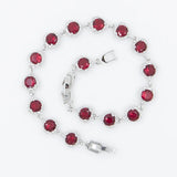Sterling Silver Heart Bracelet with Zircon Gemstone for Women