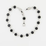 Sterling Silver Heart Bracelet with Zircon Gemstone for Women