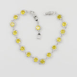 Sterling Silver Heart Bracelet with Zircon Gemstone for Women