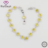 Sterling Silver Heart Bracelet with Zircon Gemstone for Women