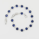 Sterling Silver Heart Bracelet with Zircon Gemstone for Women