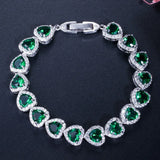 Heart Bracelet 925 Silver with Zircon Gemstone for Women