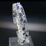 925 Silver Zircon Gemstone Leaf Bracelet for Women