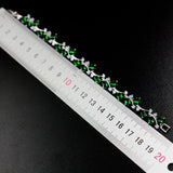 925 Silver Zircon Gemstone Leaf Bracelet for Women