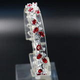 925 Silver Zircon Gemstone Leaf Bracelet for Women