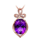 925 Silver Necklace with Amethyst Zircon Pendant for Women