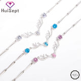 925 Silver Elk Shape Sapphire Zircon Bracelet for Wedding Party