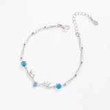 925 Silver Elk Shape Sapphire Zircon Bracelet for Wedding Party