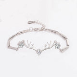 925 Silver Elk Shape Sapphire Zircon Bracelet for Wedding Party