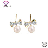 925 Silver Zircon Gemstone Stud Earring for Women Wedding