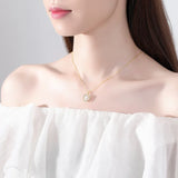 Pearl Necklace S925 Silver Zircon Pendant Wedding Gift